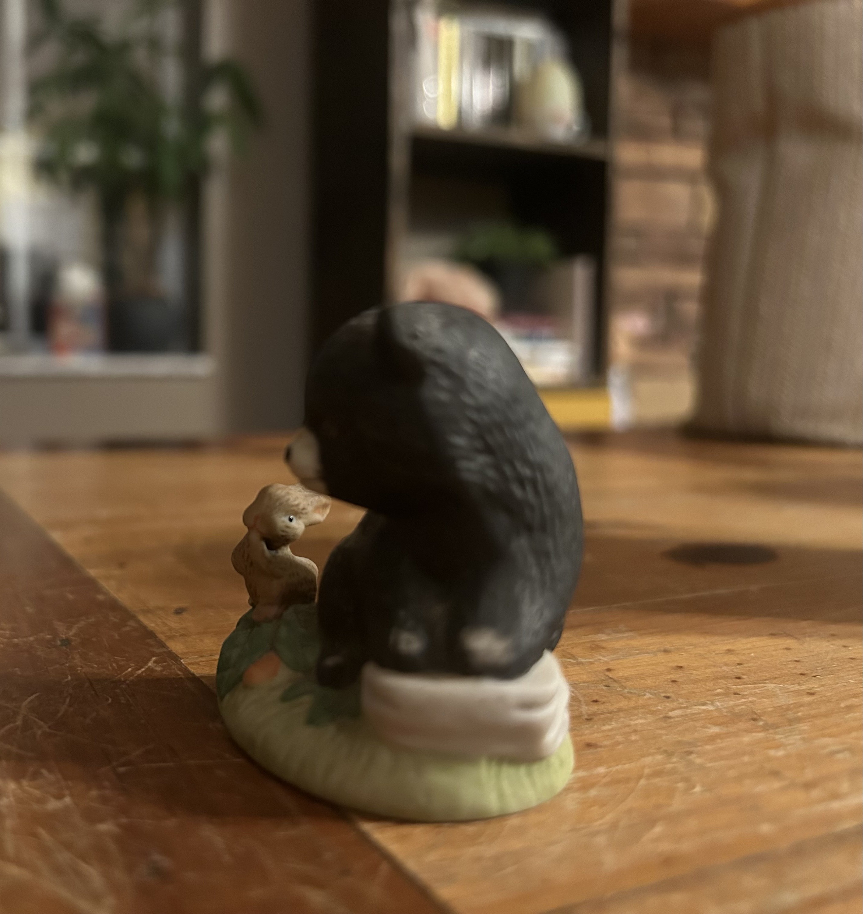 1980's Homco Ceramic Black Bear and Bunny - Etsy