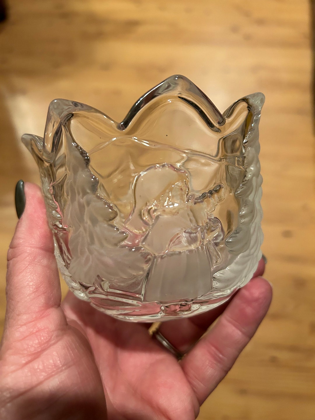 Mikasa Christmas Story Frosted Crystal Candle Holder/bowl Etsy