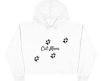 Cat Mom Crop Hoodie