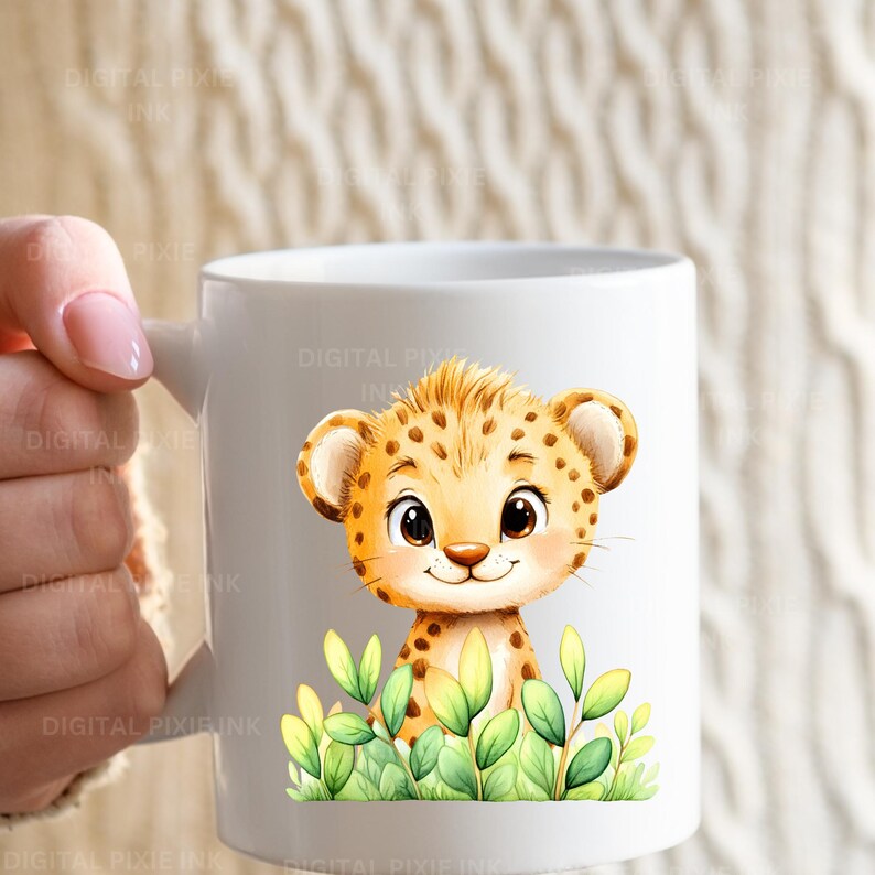 Boho Safari Animal Clipart Bundle, Cute Jungle Safari Watercolor