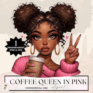Meninas adolescentes negras, linda garota rosa, planejador, clipart, PNG, linda garota negra, xícara de café, afro, rainha, melanina, mágica, mulheres, cabelo, tranças, dia dos namorados