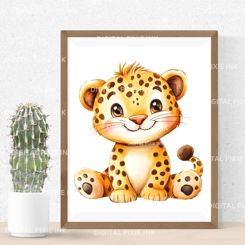 Boho Safari Animal Clipart Bundle, Cute Jungle Safari Watercolor