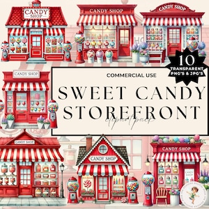 Valentines Candy Shop Clipart, Watercolor Pink Candy Shop Storefront, Pink Candy Store, Clipart, Storefronts Clipart, Candy Clipart Png Svg