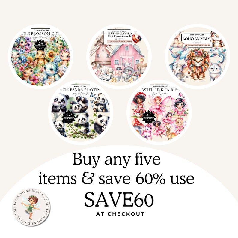 Boho Safari Animal Clipart Bundle, Cute Jungle Safari Watercolor