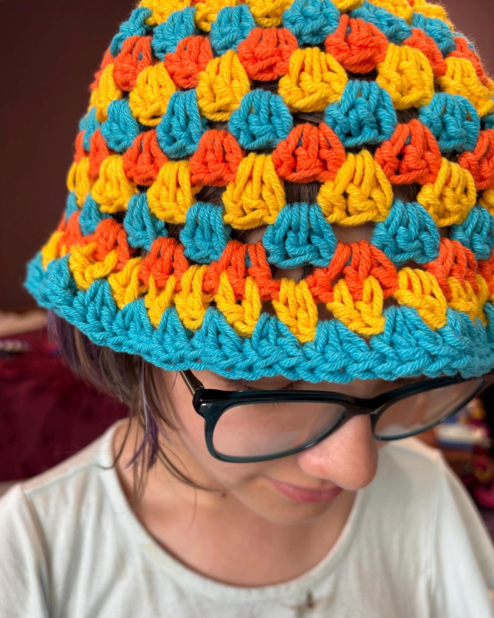Orange, Yellow, and Teal Bucket Hat - Etsy display picture 2
