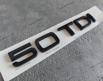 50 TDI emblem, glossy black, new in foil, suitable for Audi, badge, gloss black, shiny black,