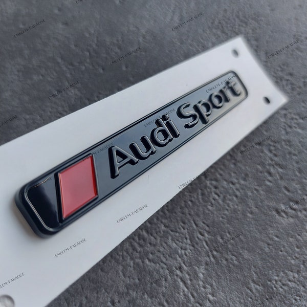 Audi Sport Emblem, Glossy Black New in foil, suitable for all Audi models, A3 A4 A5 A6 A7 A8 Q2 Q3 Q4 Q5 Q7 S3 S4 S5 S6 S7 S8....