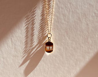 1111 Zahl-Halskette | Gold Manifestation Charm für neue Anfänge