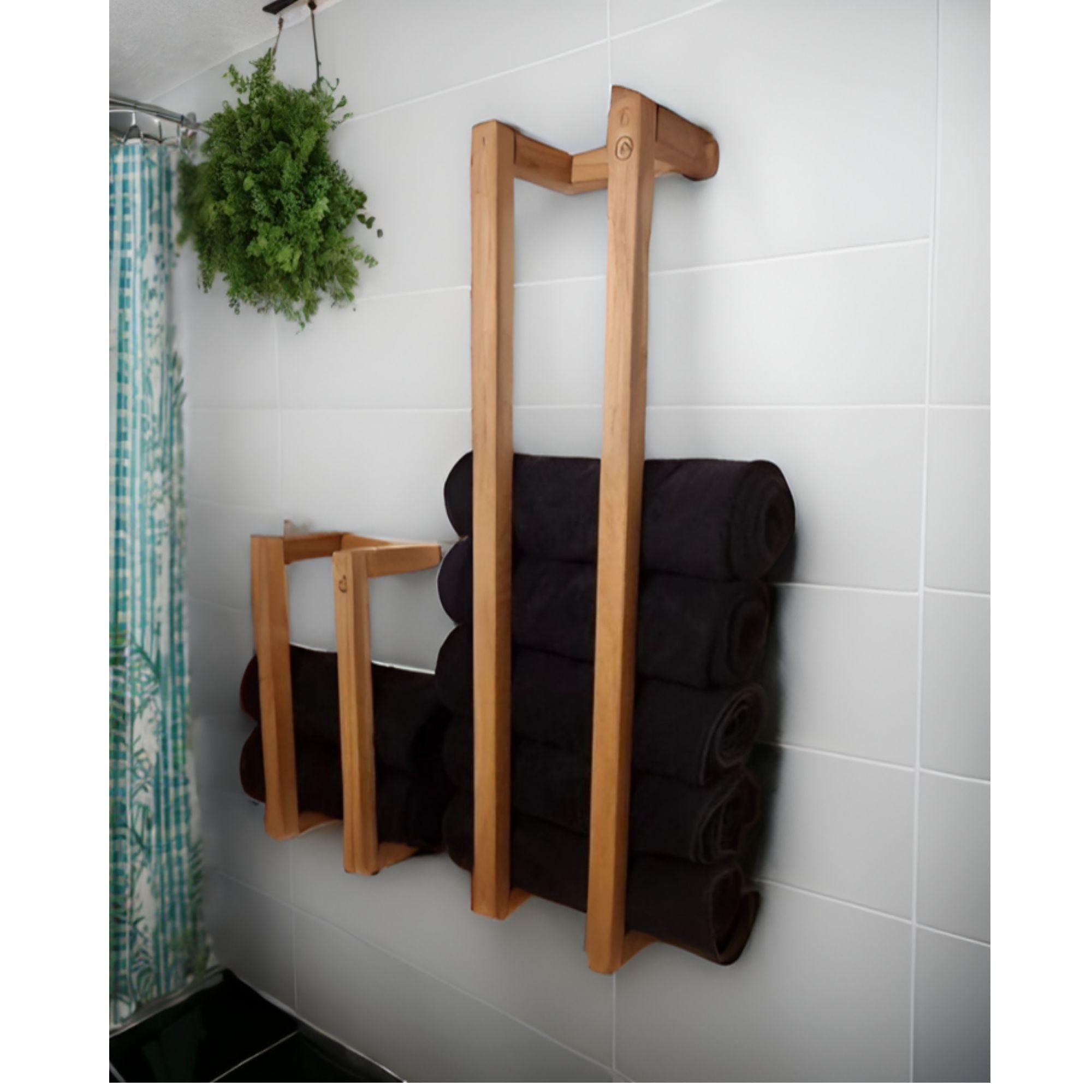 Wall Mount Towel Holder, Farmhouse Decor, Bathroom Decor, Towel Storage ...