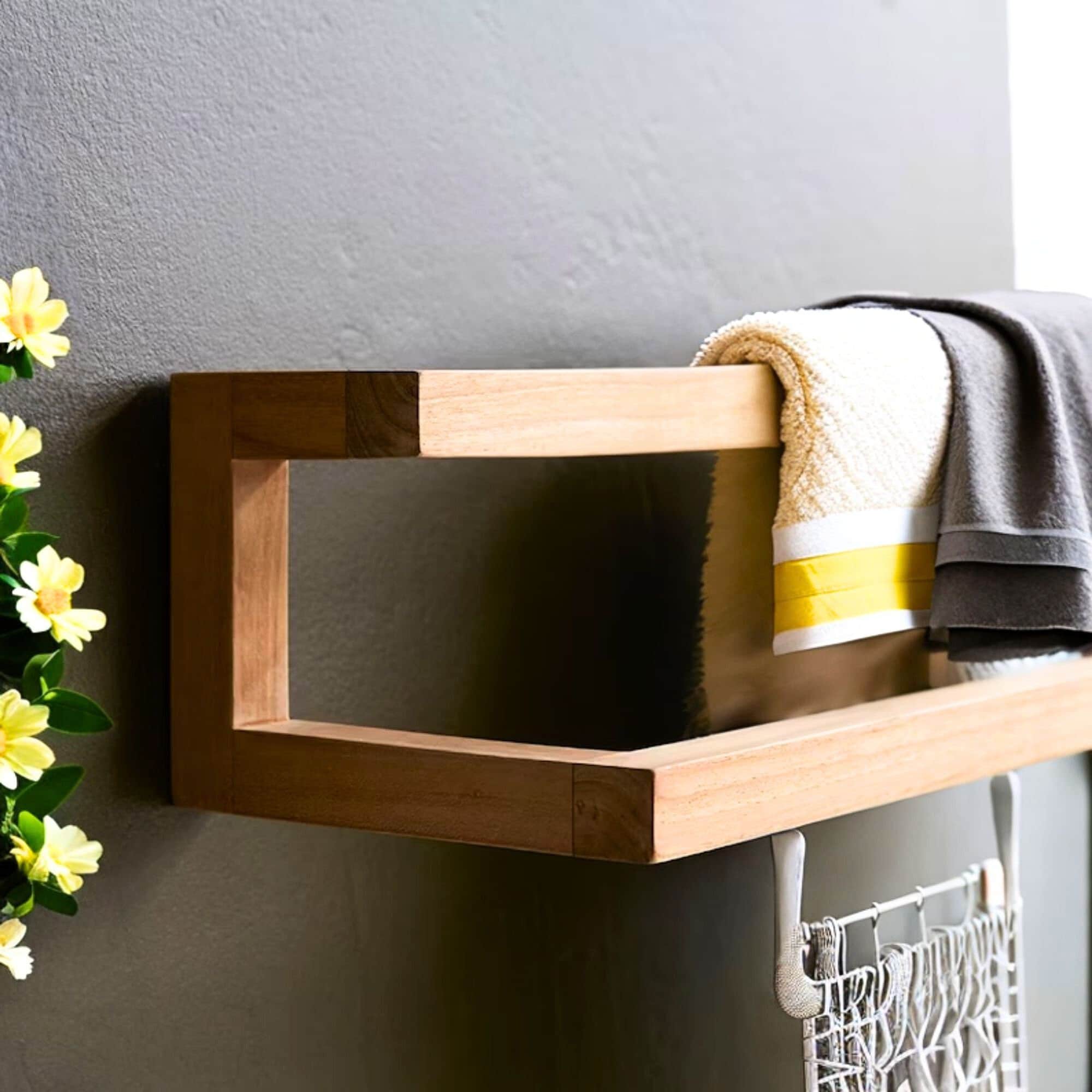 Wooden Towel Rack Etsy