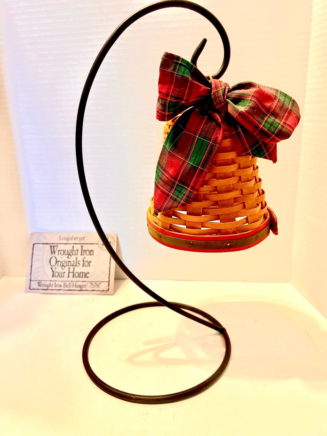 2000 Longaberger Noel Bell Basket With Wrought Iron Stand Etsy