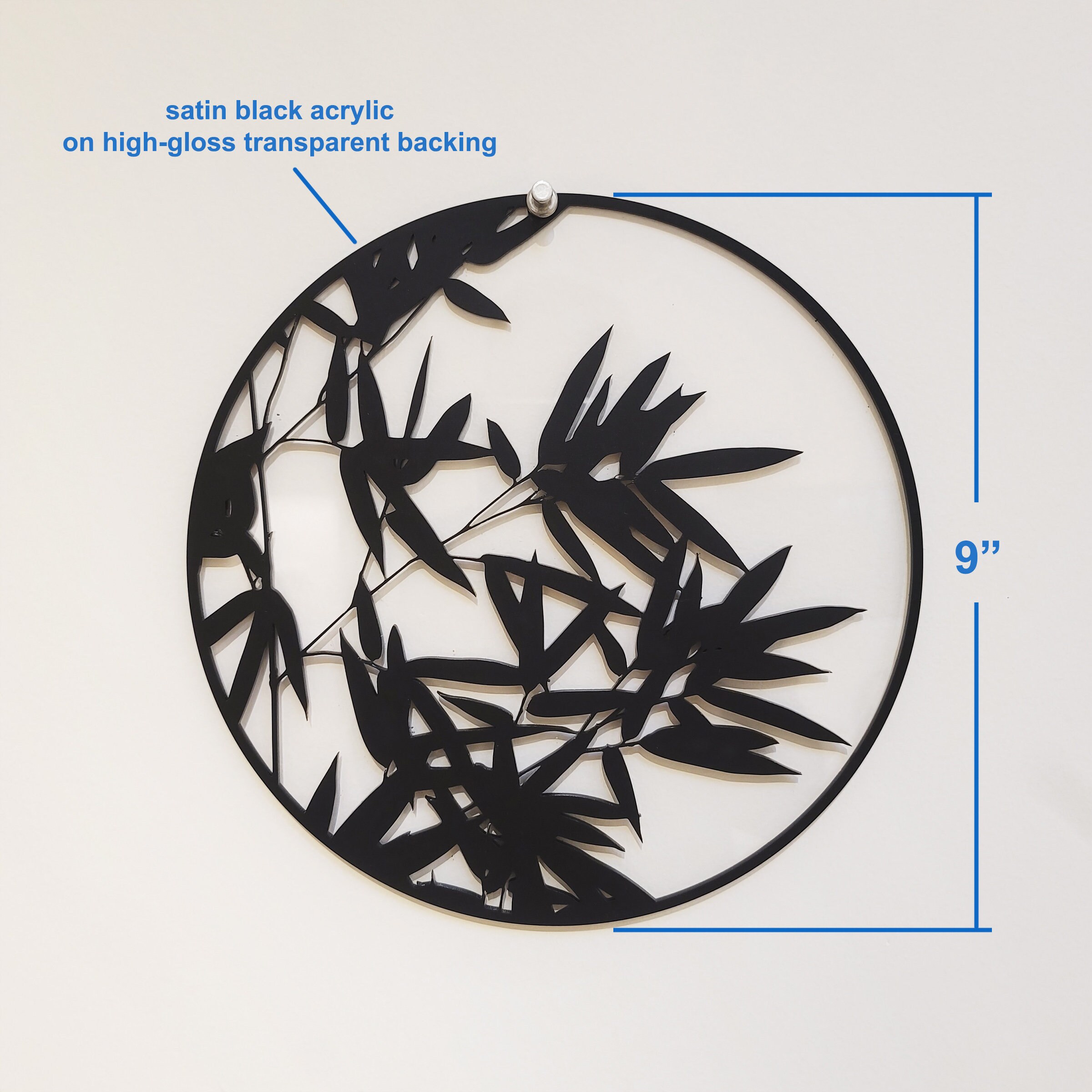 Bamboo Silhouette Wall Art, Window & Wall Panel Shadow Caster, Hanging