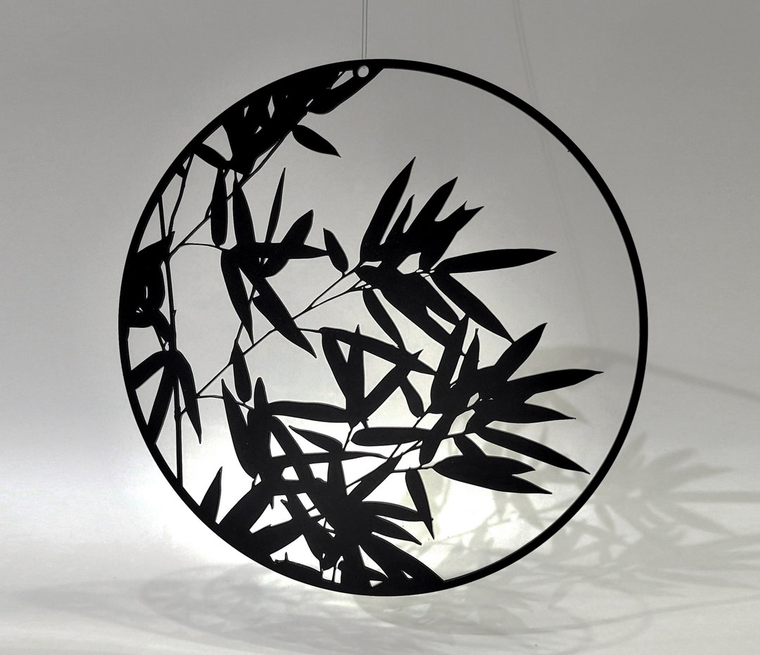 Bamboo Silhouette Wall Art, Window & Wall Panel Shadow Caster, Hanging