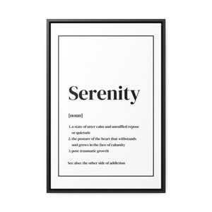 Addiction Recovery | Serenity Definition Inspired Canvas Art - Empowering Recovery Wall Decor