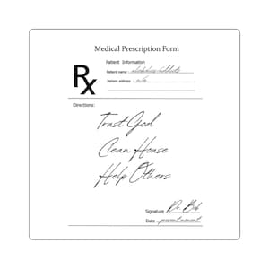 Naklejka z motywacją Dr. Boba na receptę AA Recovery | Zaufaj Bogu, czysty dom, pomóż innym