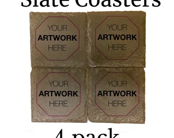 4 pack slate coaster with your artwork