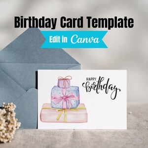 Printable Birthday Card, Instant Download, Digital Greeting Card, Happy Birthday Card, Print at Home