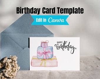 Printable Birthday Card, Instant Download, Digital Greeting Card, Happy Birthday Card, Print at Home