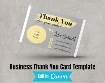 Small Business Thank You Card | Instant Download | Package Inserts | Appreciation Notes | Canva Template | Editable Printable