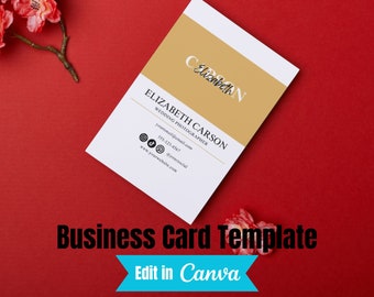 Plantilla de tarjeta de visita de fotógrafo, diseño de tarjeta de visita de fotografía de boda, Fotógrafo Canva, PLANTILLA CANVA, Tarjeta de visita horizontal
