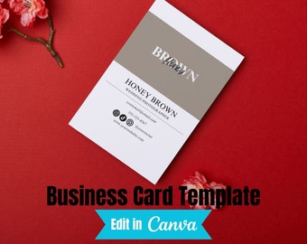 Plantilla de tarjeta de visita de fotógrafo, diseño de tarjeta de visita de fotografía de boda, Fotógrafo Canva, PLANTILLA CANVA, Tarjeta de visita horizontal