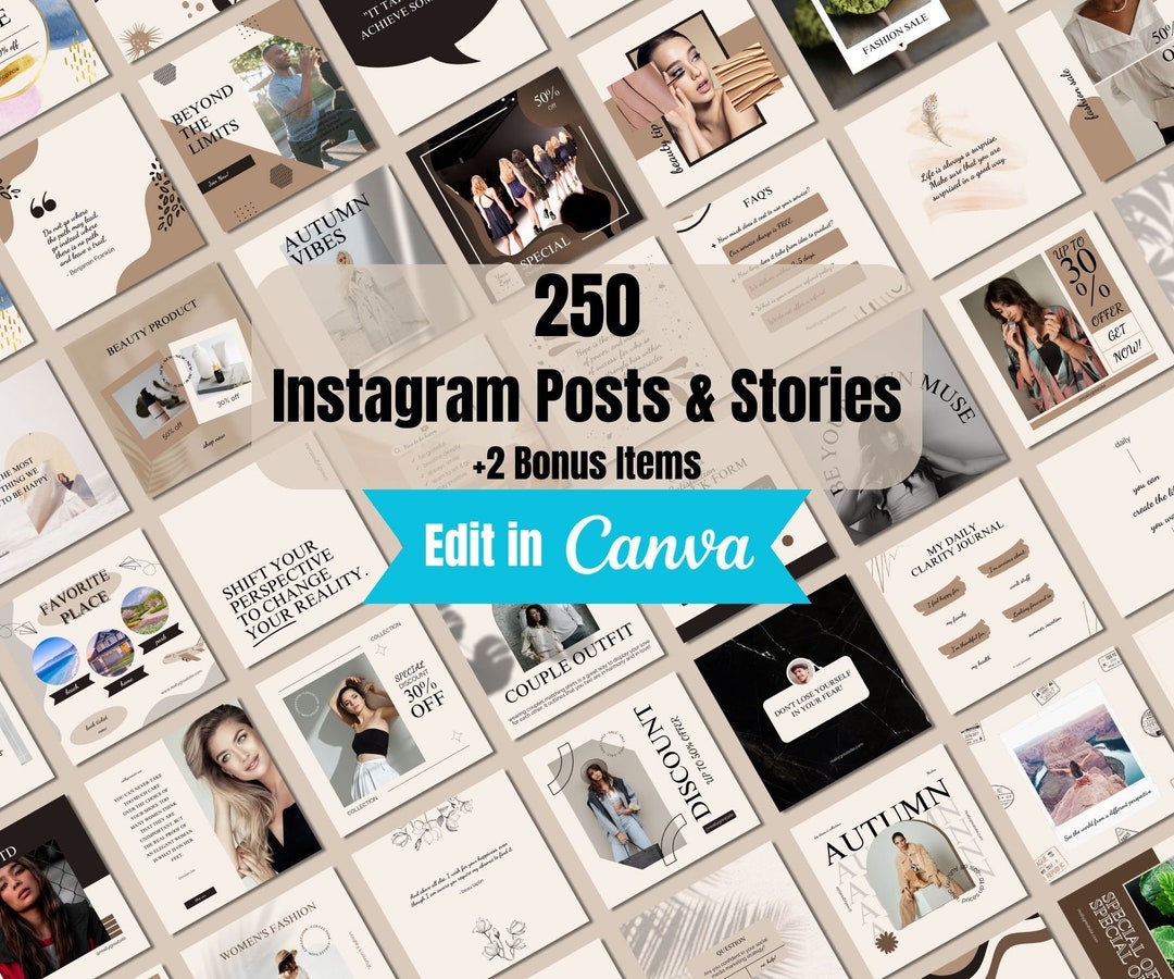 250 Instagram Templates Social Media Manager Posts - Etsy
