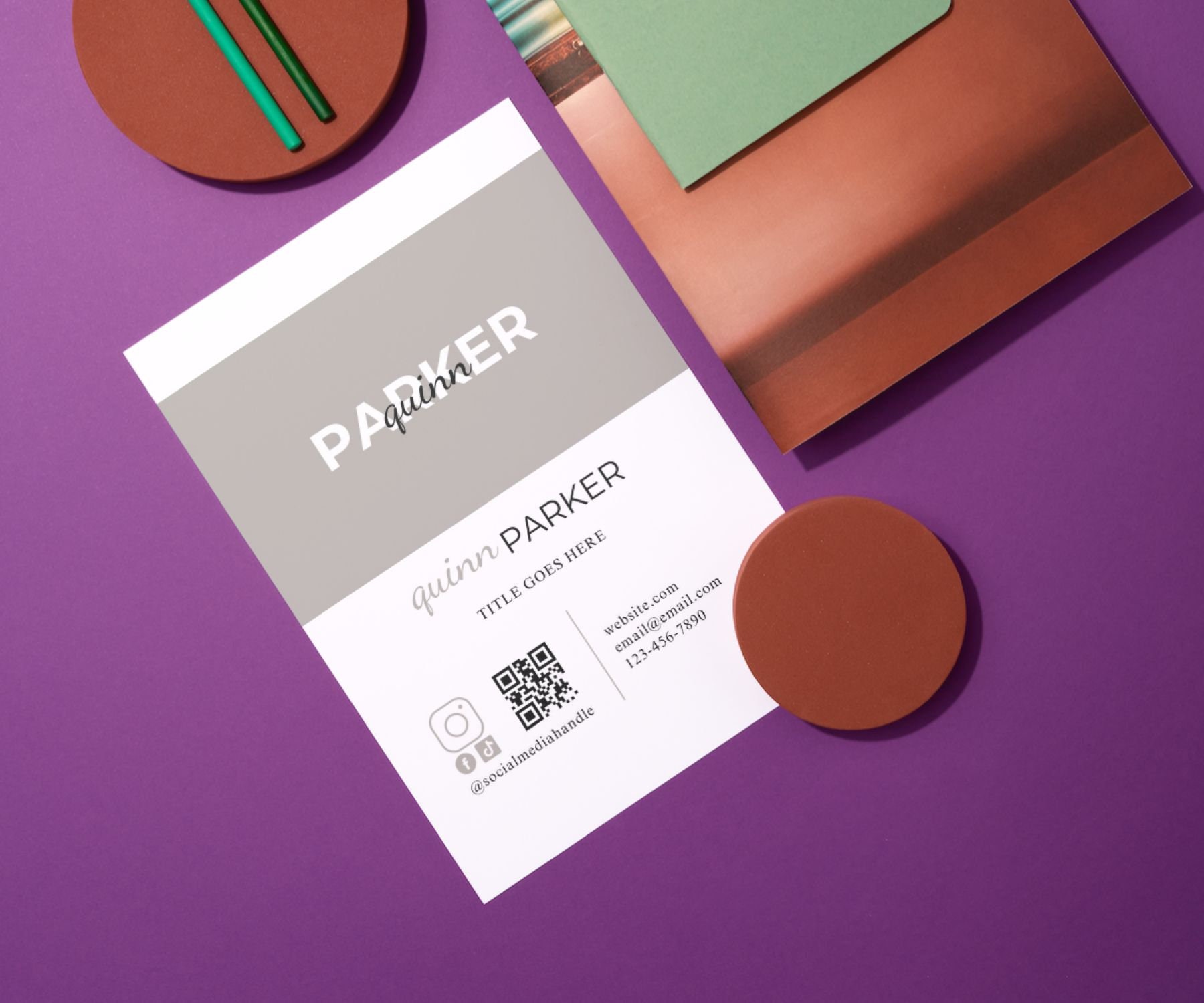 Card Layout Code Business Card Template QR Code, Instant Download, Printable Business ...