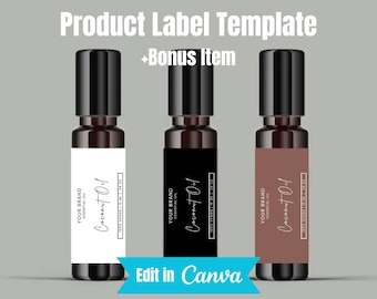 Essential Oil Roller Bottle Label, DIY Product Bottle Label Design, Editable Essential Oil Blend Printable Labels, 5 ml 10 ml Bottle Labels