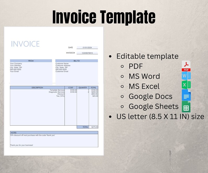 Mastercard Invoice Invoice Template Pdf/google Docs/word. Business Invoice. Invoice Word ...