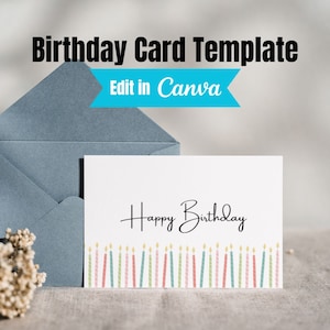 Printable Birthday Card, Instant Download, Digital Greeting Card, Happy Birthday Card, Print at Home