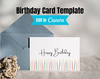 Printable Birthday Card, Instant Download, Digital Greeting Card, Happy Birthday Card, Print at Home