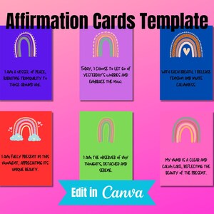 Affirmation cards, positive quote flash cards, affirmations cards, self esteem, confidence, self care, therapy office decor, self love, cbt
