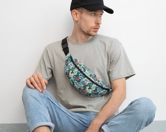 Sac banane floral tropical Sac banane festival Accessoires Rave Sac banane pour vacances Enterrement de vie de jeune garçon Sac banane pour hommes Vêtements de festival