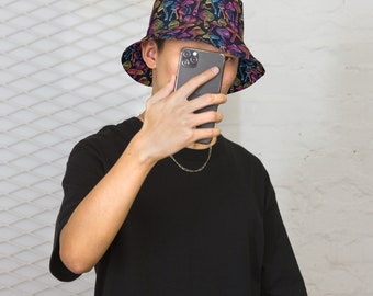Trippy Psychedelic Mushroom Bucket Hat Reversible Festival Hat Rave Hat/outfit Accessories Custom Bucket Hat Summer Bucket Hat