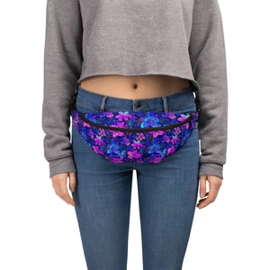 Sac banane à fleurs Trippy fluo pour femme Sac banane homme Tenue de festival tenue de rave Accessoires de festival Accessoires de rave Sac à fleurs