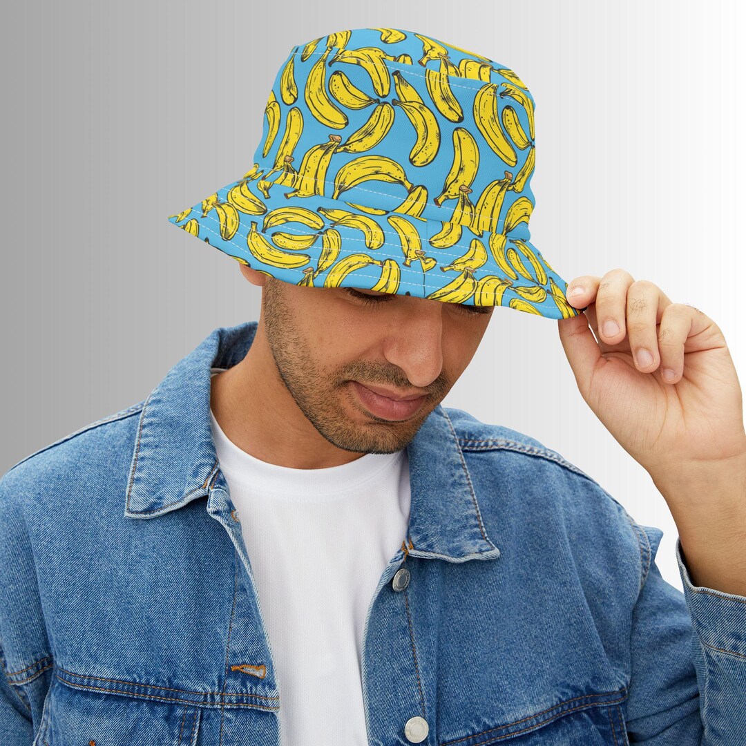 Banana Festival Bucket Hat Rave Bucket Hat Custom Bucket Hat Unisex ...