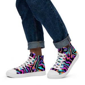 Psychedelische hoge festivalschoenen voor heren Festivalkleding Rave Outift Festivalaccessoires voor heren en dames Festivalkleding