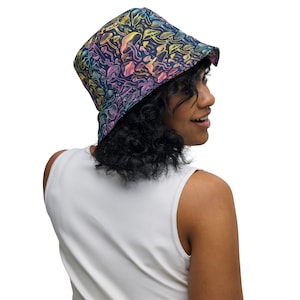 Trippy Psychedelic Mushroom Bucket Hat Reversible Festival Hat Rave Hat/outfit Accessories Custom Bucket Hat Summer Bucket Hat