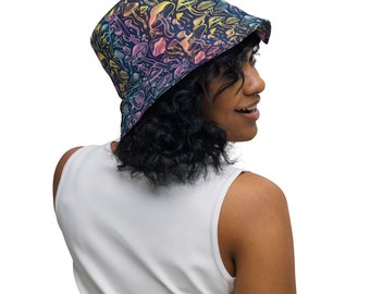 Bob champignon psychédélique trippy Chapeau de festival réversible Chapeau Rave/accessoires de tenue Bob personnalisé Chapeau d'été