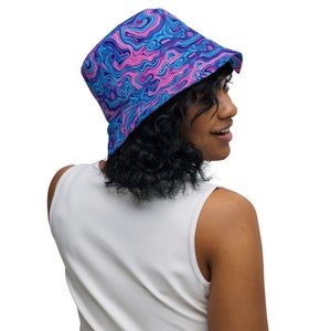 Trippy Festival Bucket Hat Rave Bucket Hat Custom Bucket Hat Unisex hat Psychedelic Bucket Hat Unisex Festival clothing Rave accessories