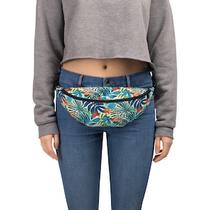 Tropical Floral Fanny Pack Festival Fanny Pack Rave Accessories Vacation Crossbody Belt Bag Bachelor Party Fanny Pack Men Festival Wear
