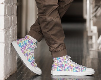 Mens Mushroom High Tops Festival wear Men Mushroom Rave outfit Trippy Mushroom Shoes Psychedelic Festival Shoes