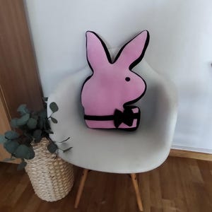 Funny Playboy Bunny Pillow, Playboy Rabbit Soft Handmade Pillow Toys