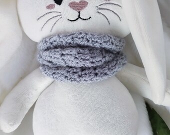 Peluche lapin en velours faite main : poupée en peluche