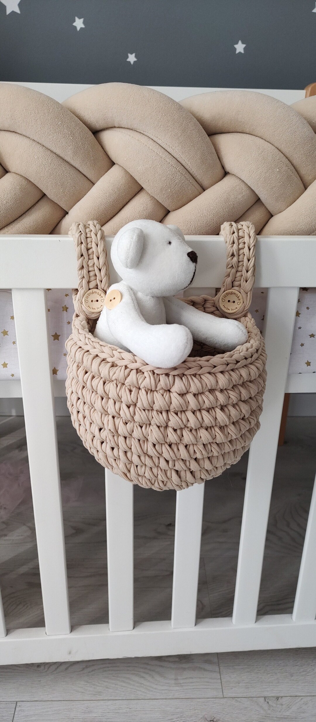 Crib Storage Hanging Basket,knitted Hanging Basket, Gift for Mom, Fruit