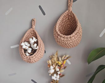 Cesta colgante de almacenamiento de algodón: organizador de cocina y baño
