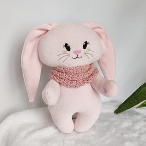 Handmade bunny toy, Tilda Bunny Doll, staffed plush bunny doll, baby gifts, Pink bunny toy, wonderful gift for the baby