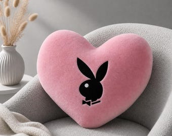 Söt kaninplyschkudde, hjärtformad kaninleksak, mjukt gosedjur, estetisk rumsdekor, babyshowerpresent, kawaii plyschpresent, dekorativ kudde