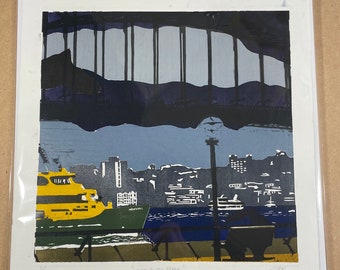 Exiting the Drama - Editioned - Multiplate Lino (Dark)