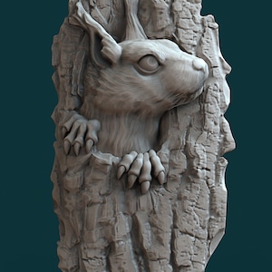 Squirrel. 3D model stl for CNC machines and 3D printers.